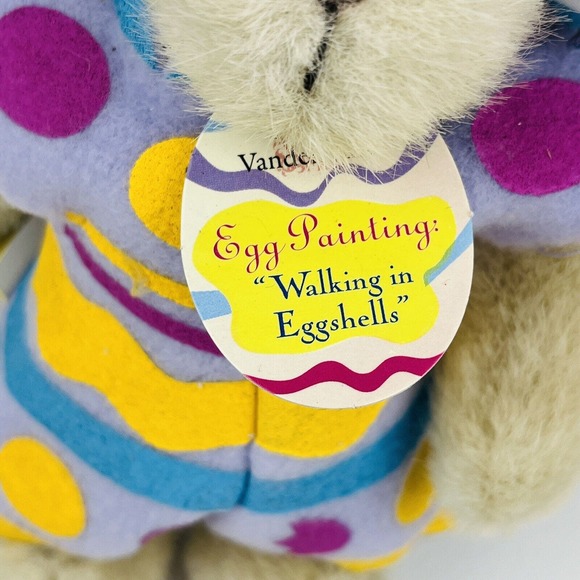Egg Painting Hoppy Vanderhare 7" Plush Bear NABCO 1993 Walking In Eggshells - Picture 2 of 4